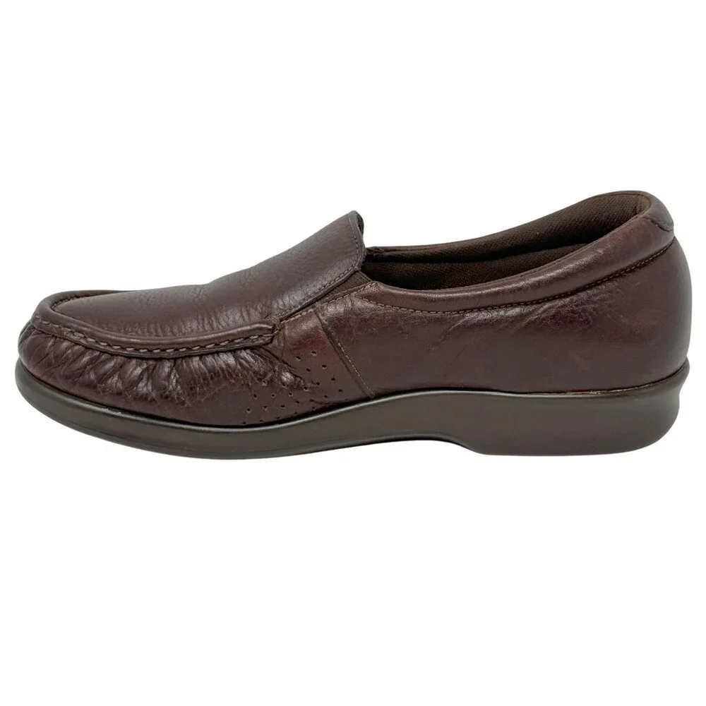 SAS Twin Tripad Slip On Loafers Brown Leather Soft Casual Comfort Womens Size 8?